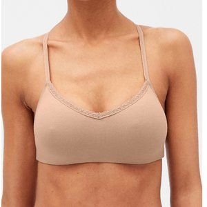 Gap Factory Lace-Trim Bralette cafe au lait brown